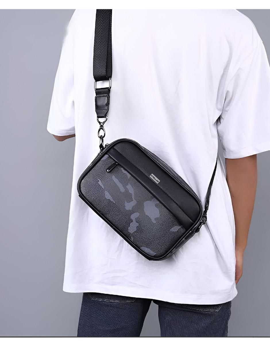 Bolsa bandolera de cuero para hombre