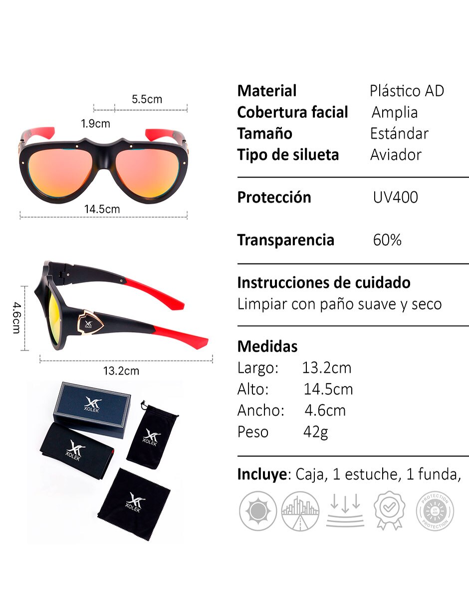 Lentes de sol Xolek Glam XO-158-RO para hombre