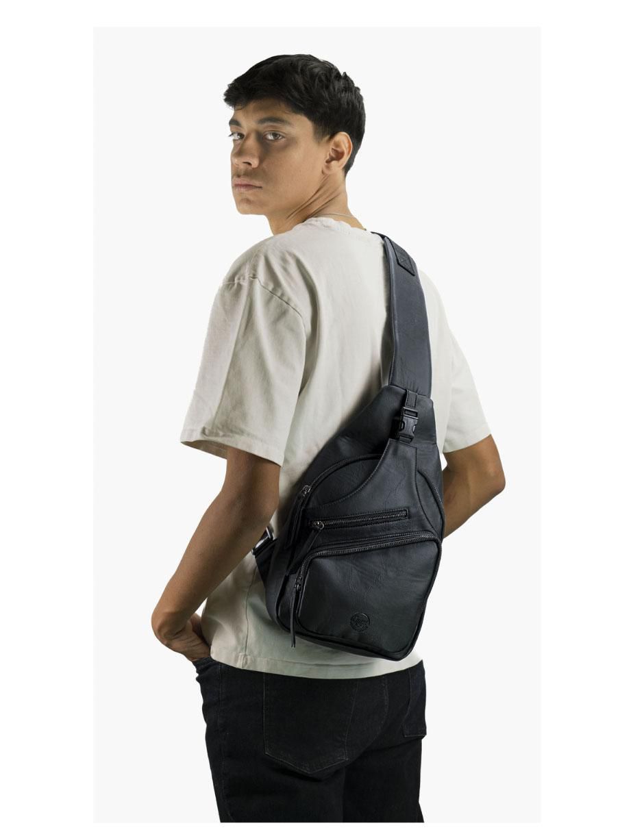 Bolsa bandolera de piel para hombre