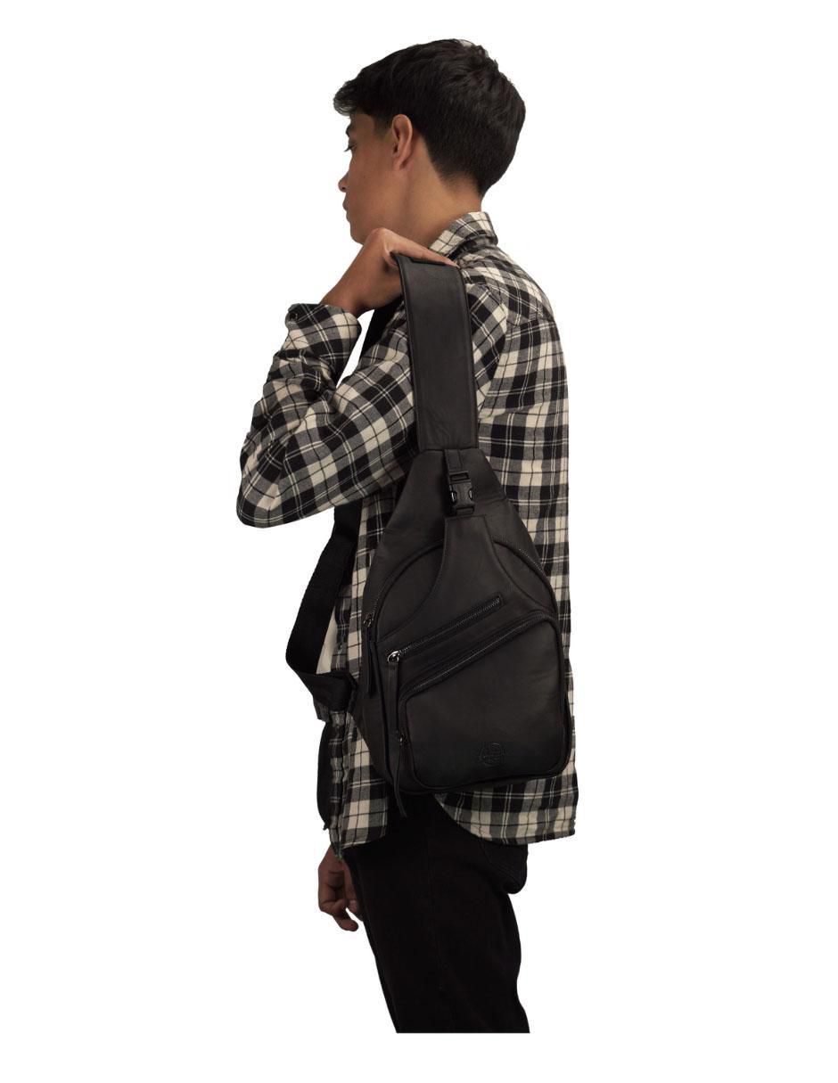 Bolsa bandolera de piel para hombre