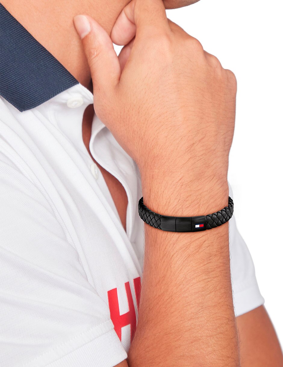Brazalete de piel Round Braided Bracelet acabado mate 3