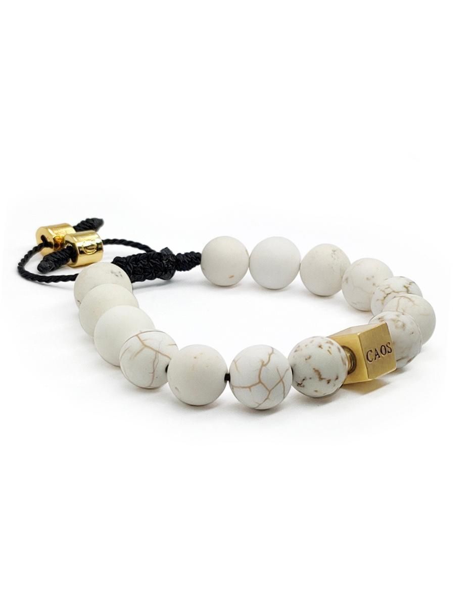 Pulsera con howlita 18 K Pompeya acabado chapa de oro 3