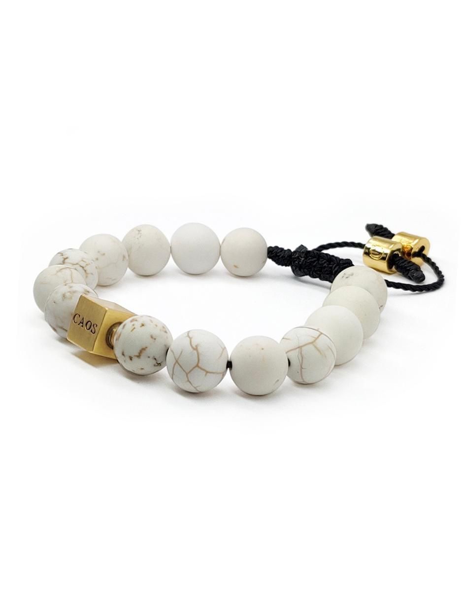 Pulsera con howlita 18 K Pompeya acabado chapa de oro 4