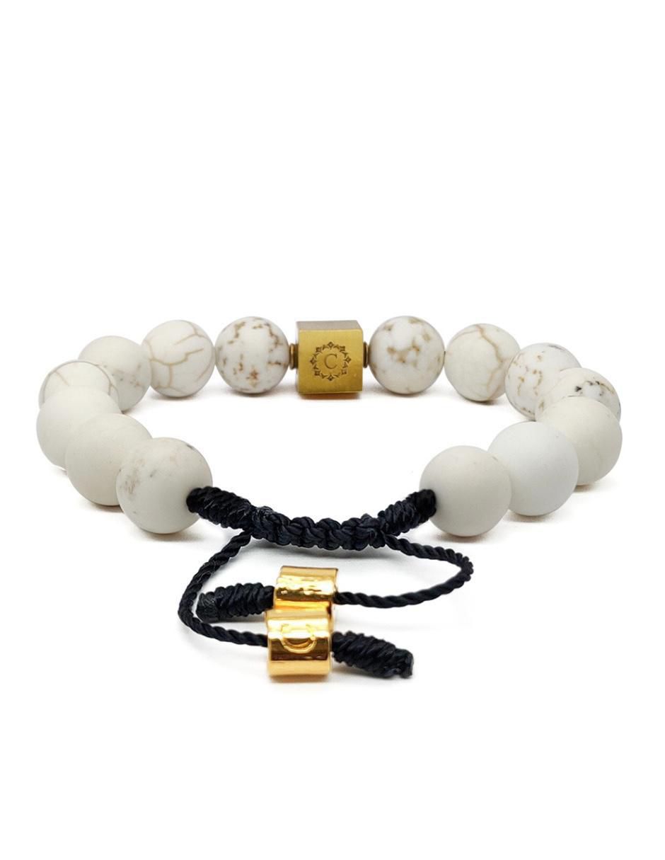 Pulsera con howlita 18 K Pompeya acabado chapa de oro 5