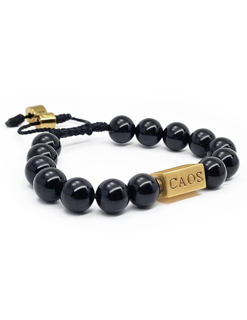 Pulsera con ónix 18 K Baalam acabado chapa de oro 3