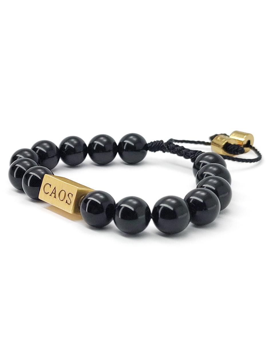 Pulsera con ónix 18 K Baalam acabado chapa de oro 4