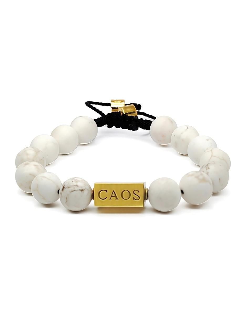 Pulsera con howlita 18 K Pompeya acabado chapa de oro Pulsera con howlita 18 K Pompeya acabado chapa de oro