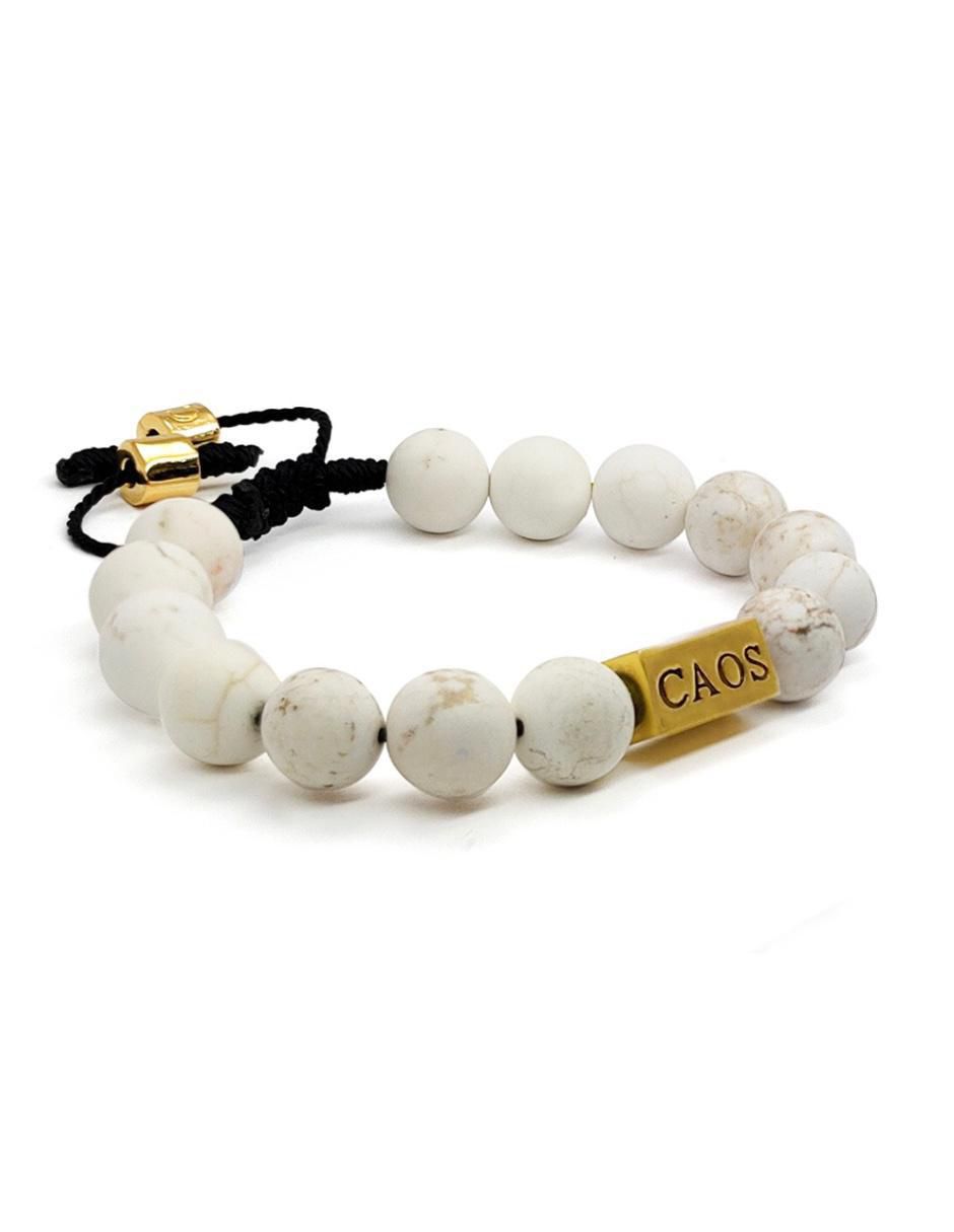 Pulsera con howlita 18 K Pompeya acabado chapa de oro 3