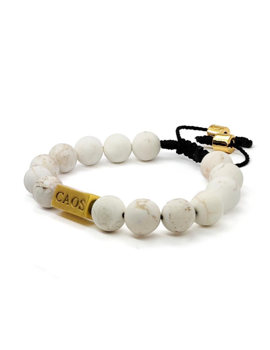 Pulsera con howlita 18 K Pompeya acabado chapa de oro 4