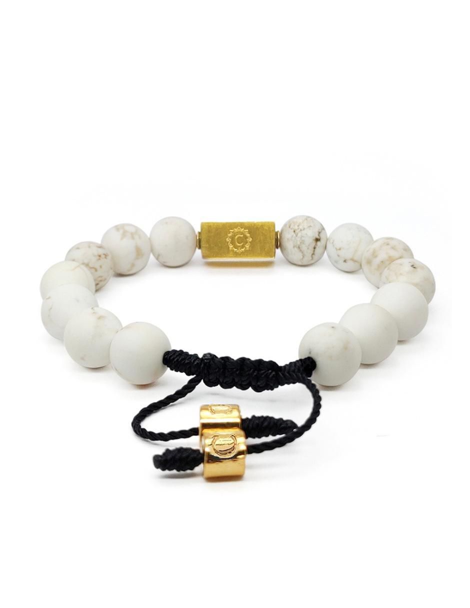 Pulsera con howlita 18 K Pompeya acabado chapa de oro 5