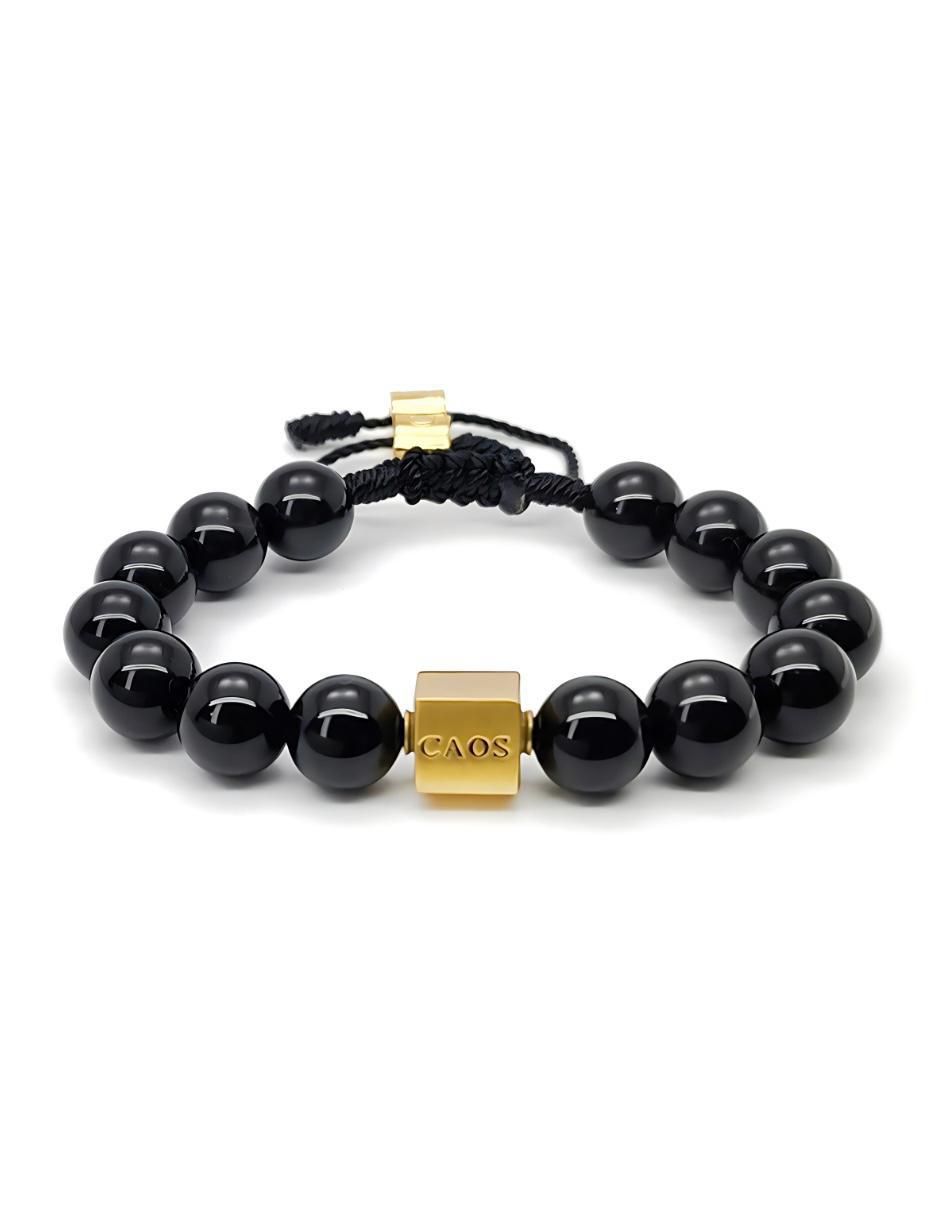 Pulsera con ónix 18 K acabado chapa de oro
