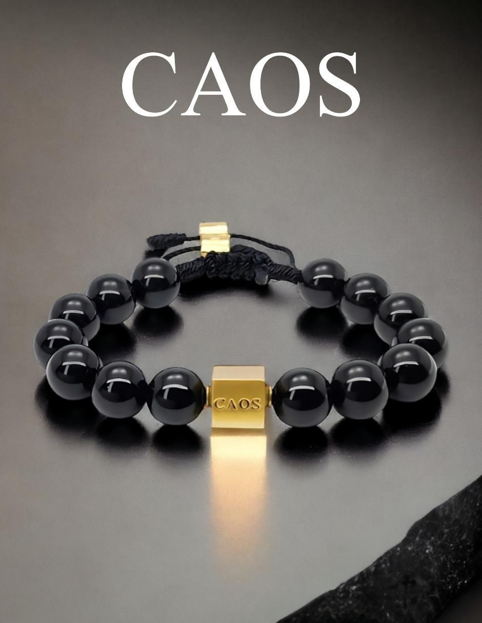 Pulsera con ónix 18 K acabado chapa de oro 2