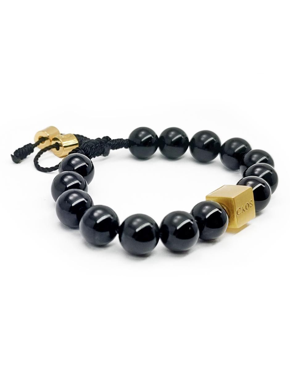 Pulsera con ónix 18 K acabado chapa de oro 3
