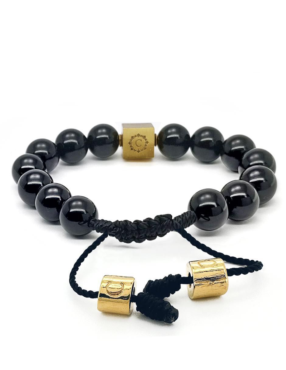 Pulsera con ónix 18 K acabado chapa de oro 5