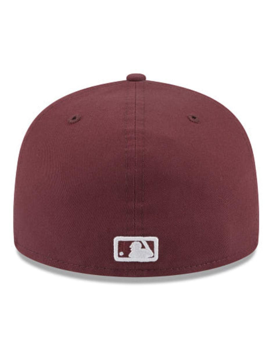 Gorra visera plana cerrada para béisbol 5950 Maroon Los Angeles Dodgers para hombre