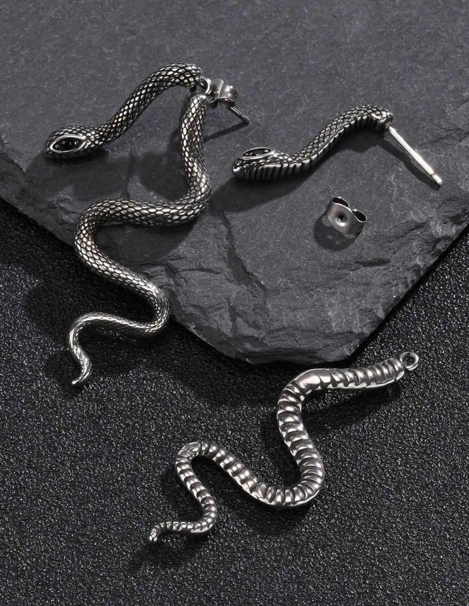 Aretes de serpiente con acabado pulido 3