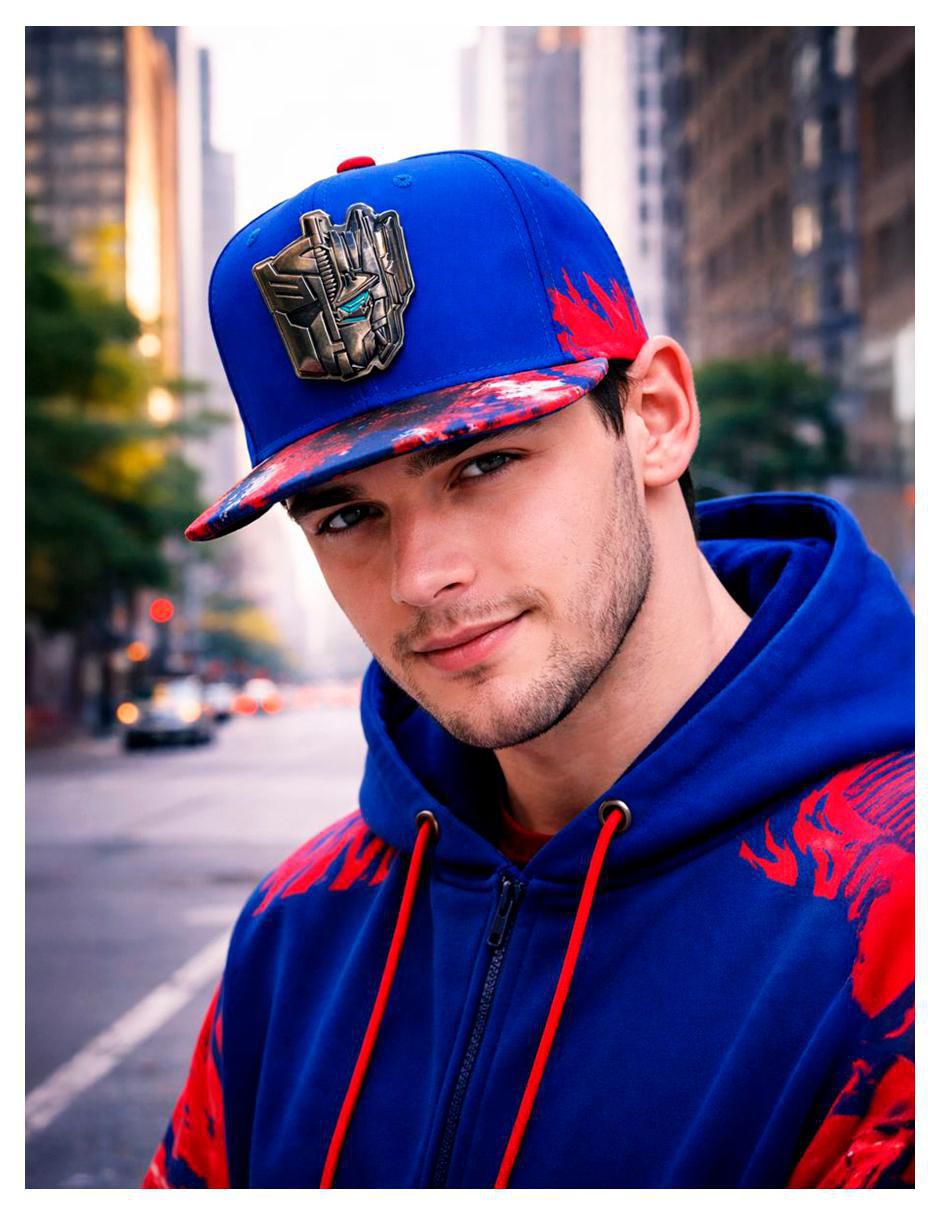 Gorra visera plana snapback casual Optimus Prime para hombre