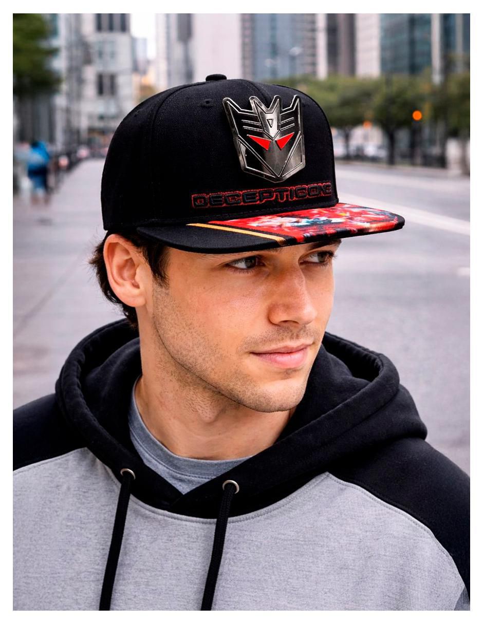 Gorra visera plana snapback casual Decepticon Iron Transformers para hombre