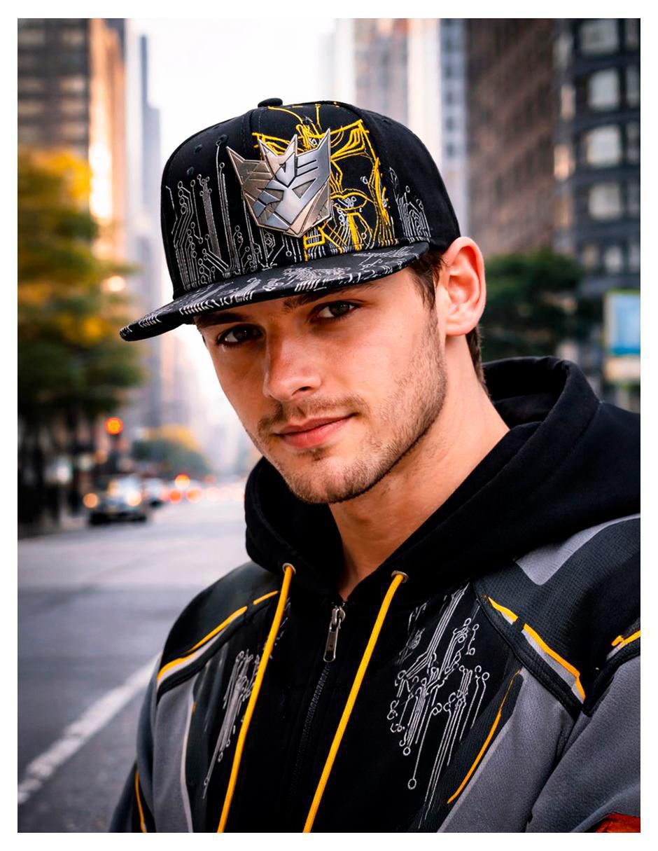 Gorra visera plana snapback casual Decepticon Iron Circuitos Transformers para hombre 4
