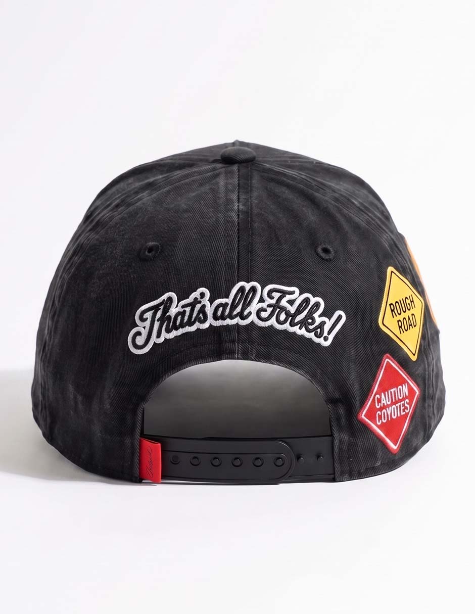Gorra visera curva correa ajustable casual looney tunes wilie e. Y road runner para hombre 3