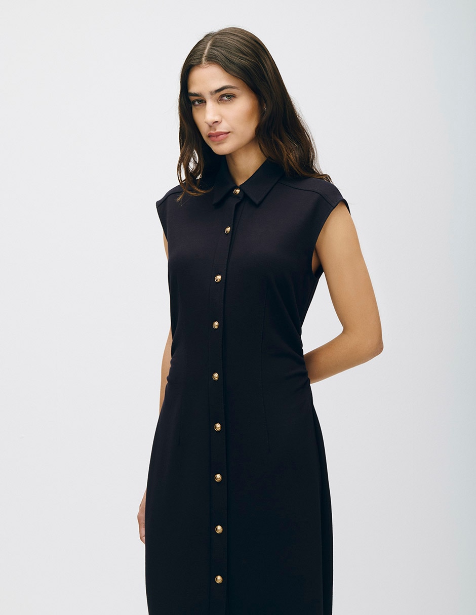 Vestido midi casual terra para mujer