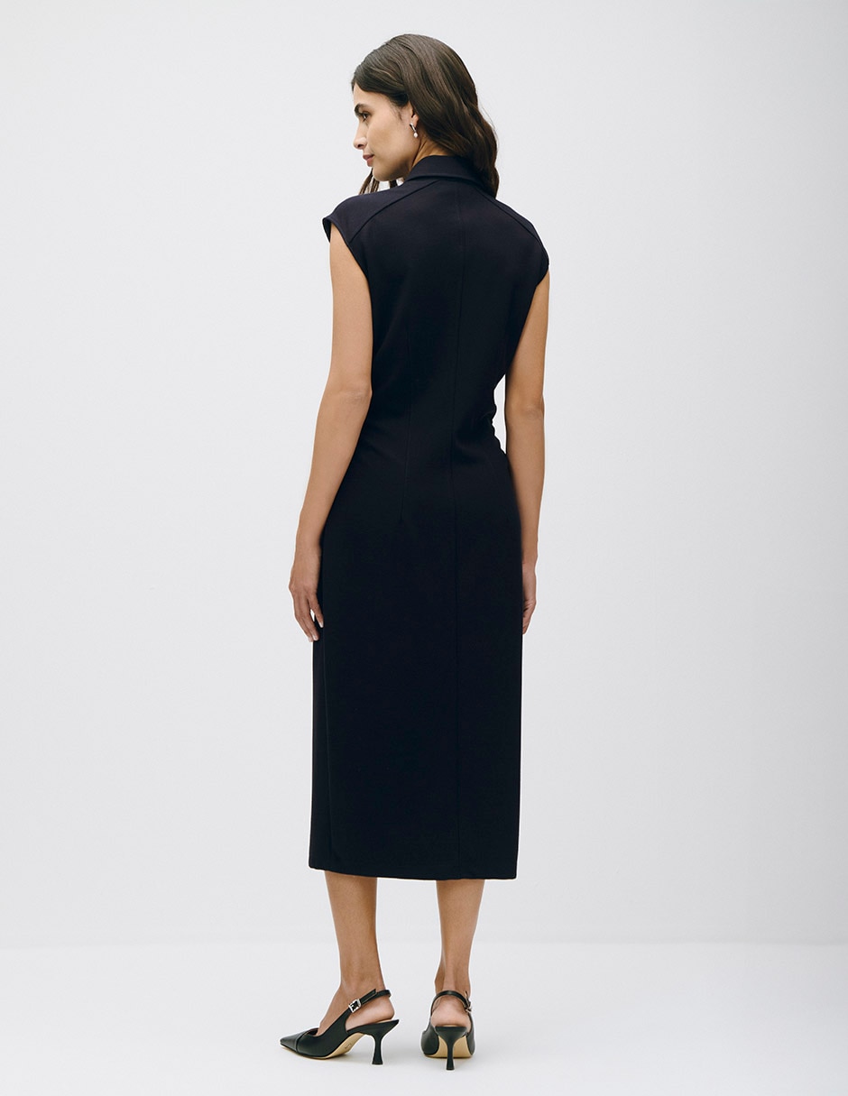 Vestido midi casual terra para mujer