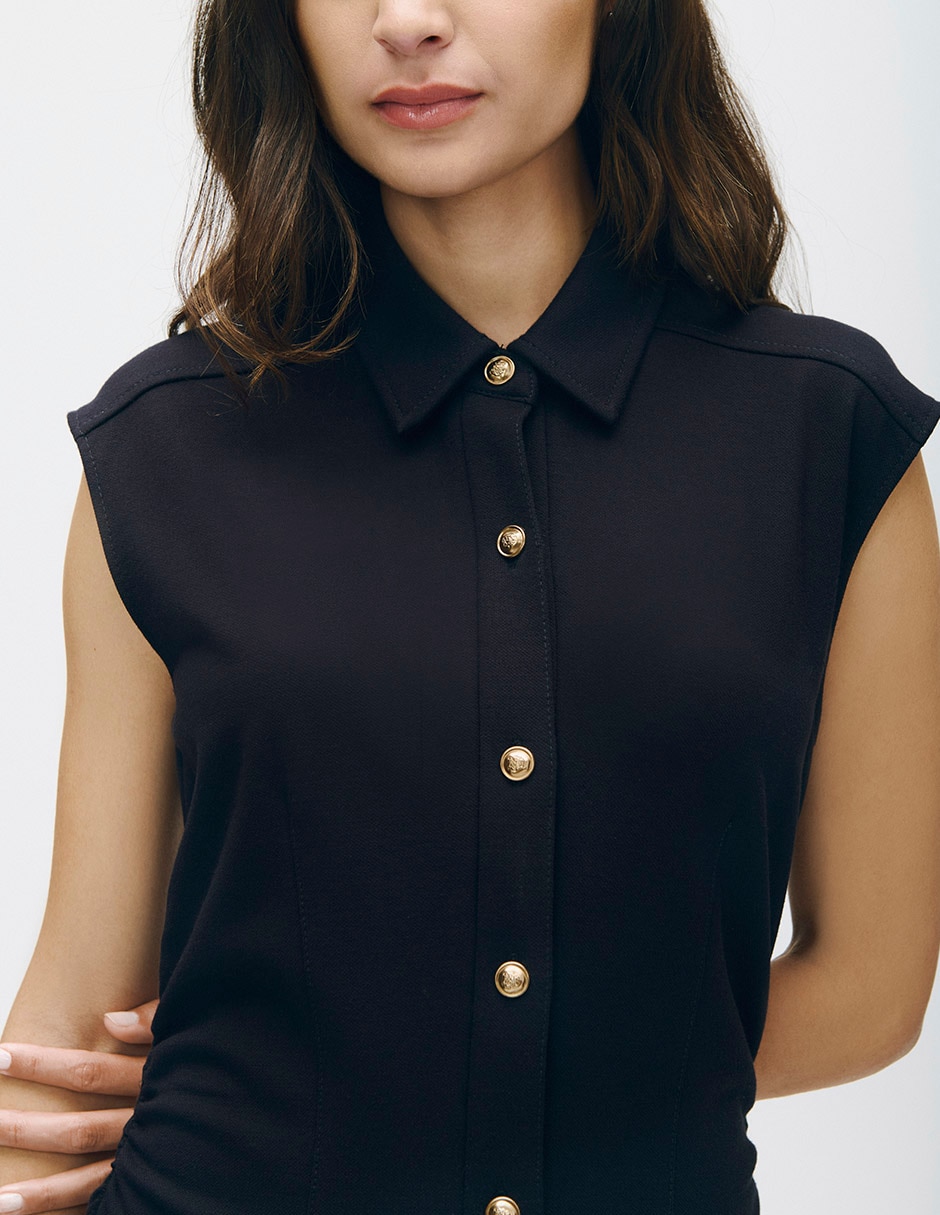 Vestido midi casual terra para mujer