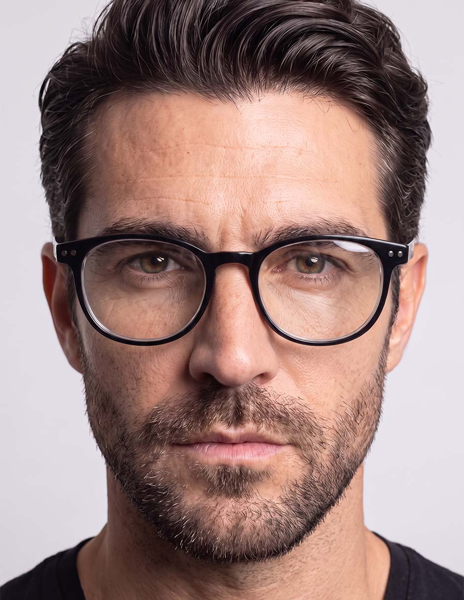 Lentes de lectura sharper image redondo para hombre 7