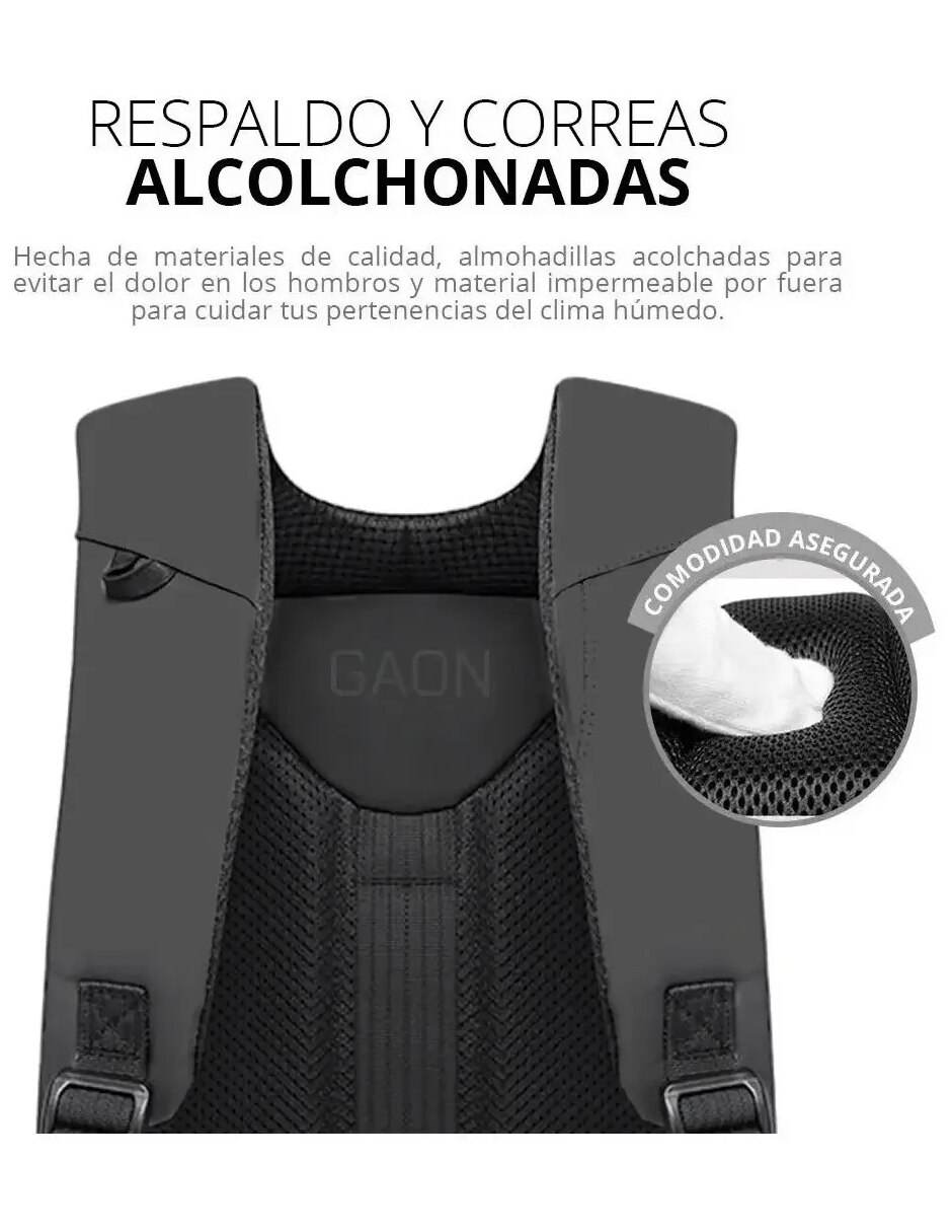 Mochila con portalaptop impermeable para hombre