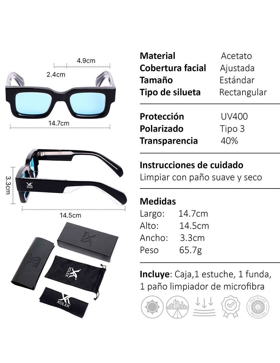 Lentes de sol casual xo101a para hombre 8