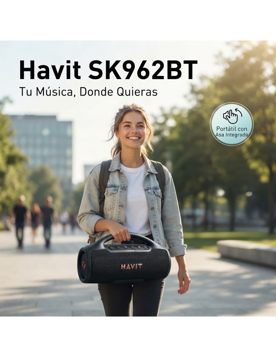 Bocina portatil havit sk962bt contra agua ipx6 bluetooth 3