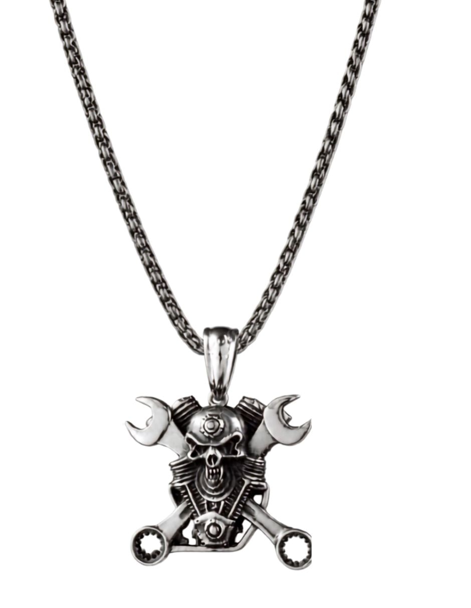 Collar con dije Calavera de (si aplica) de Acero inoxidable Sin kilataje