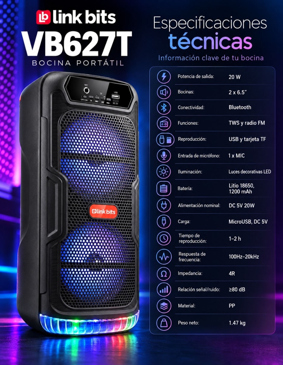 Bocina portátil bluetooth 3