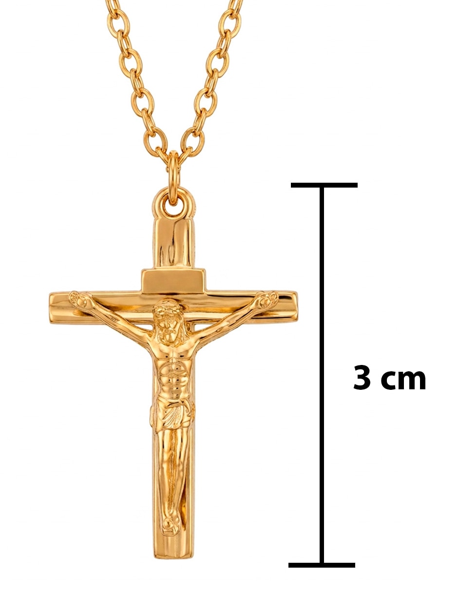 Collar con dije de crucifijo collar cruz jesucristo de acero inoxidable 18 k 6