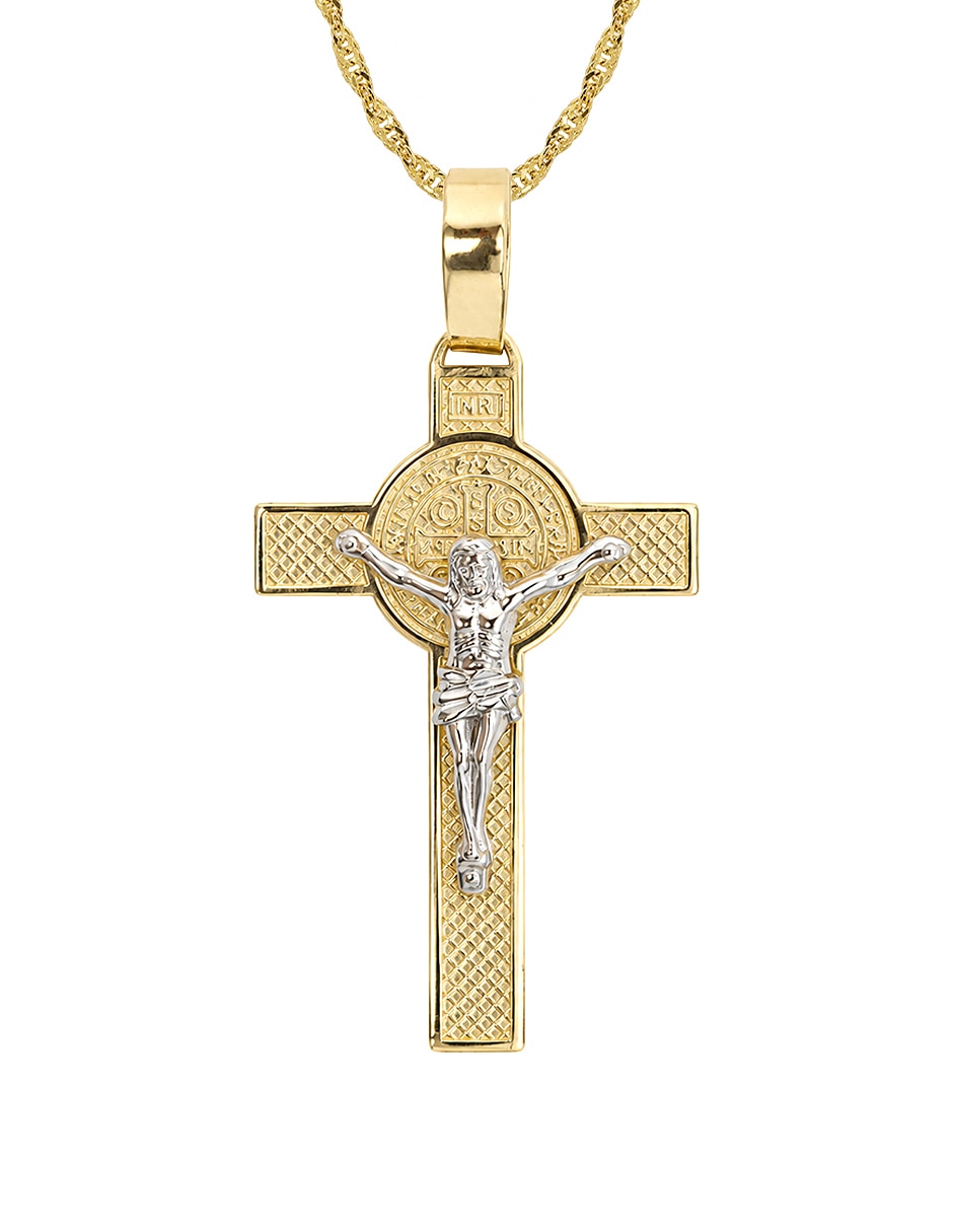 Medalla y cadena de oro 10 k 3