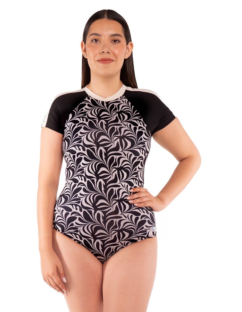 Traje de baño completo estampado floral para mujer 2