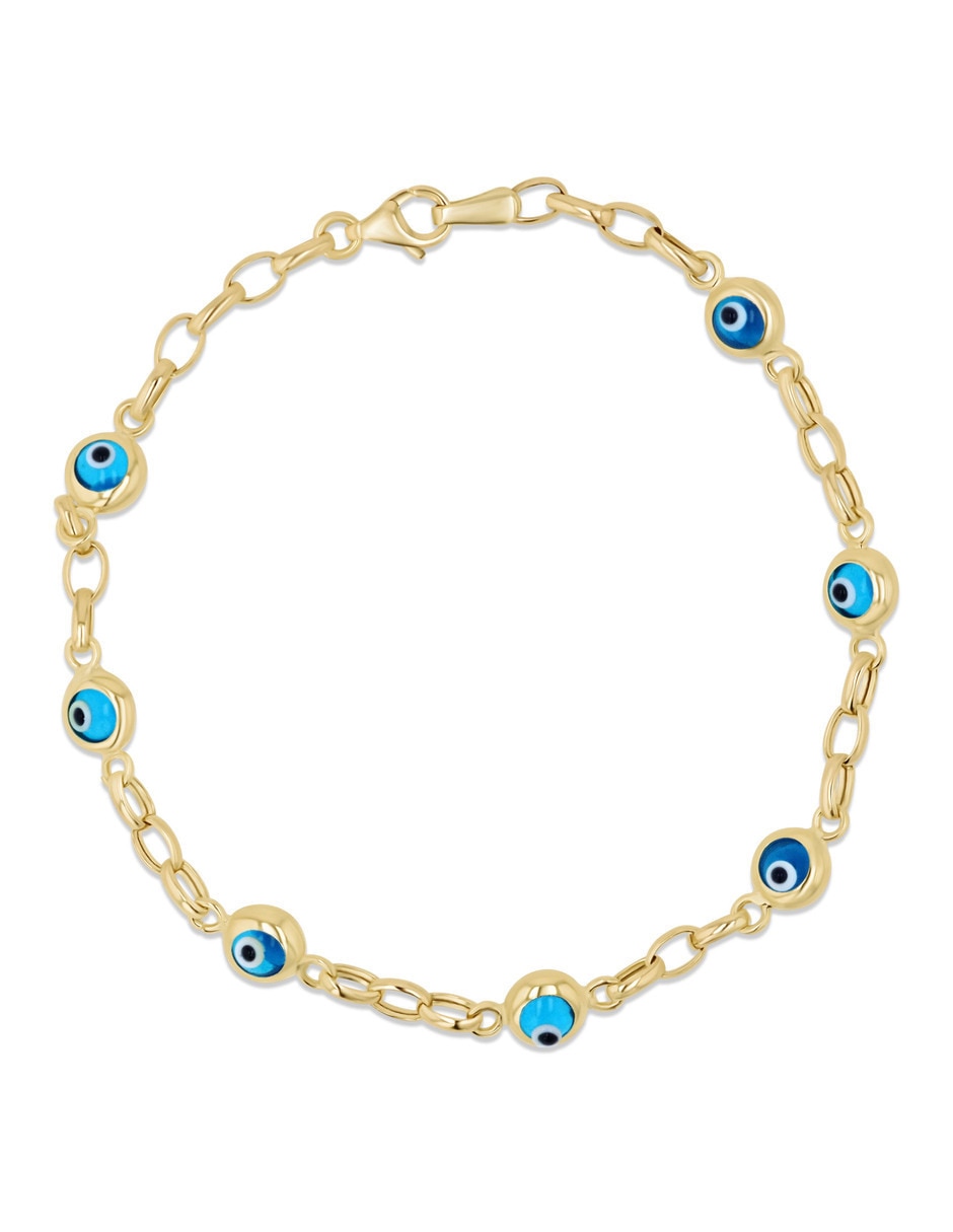 Pulsera de oro amarillo 14 K acabado brillante